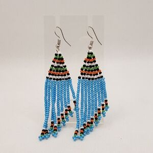Beaded Multicolor Dangle Earrings